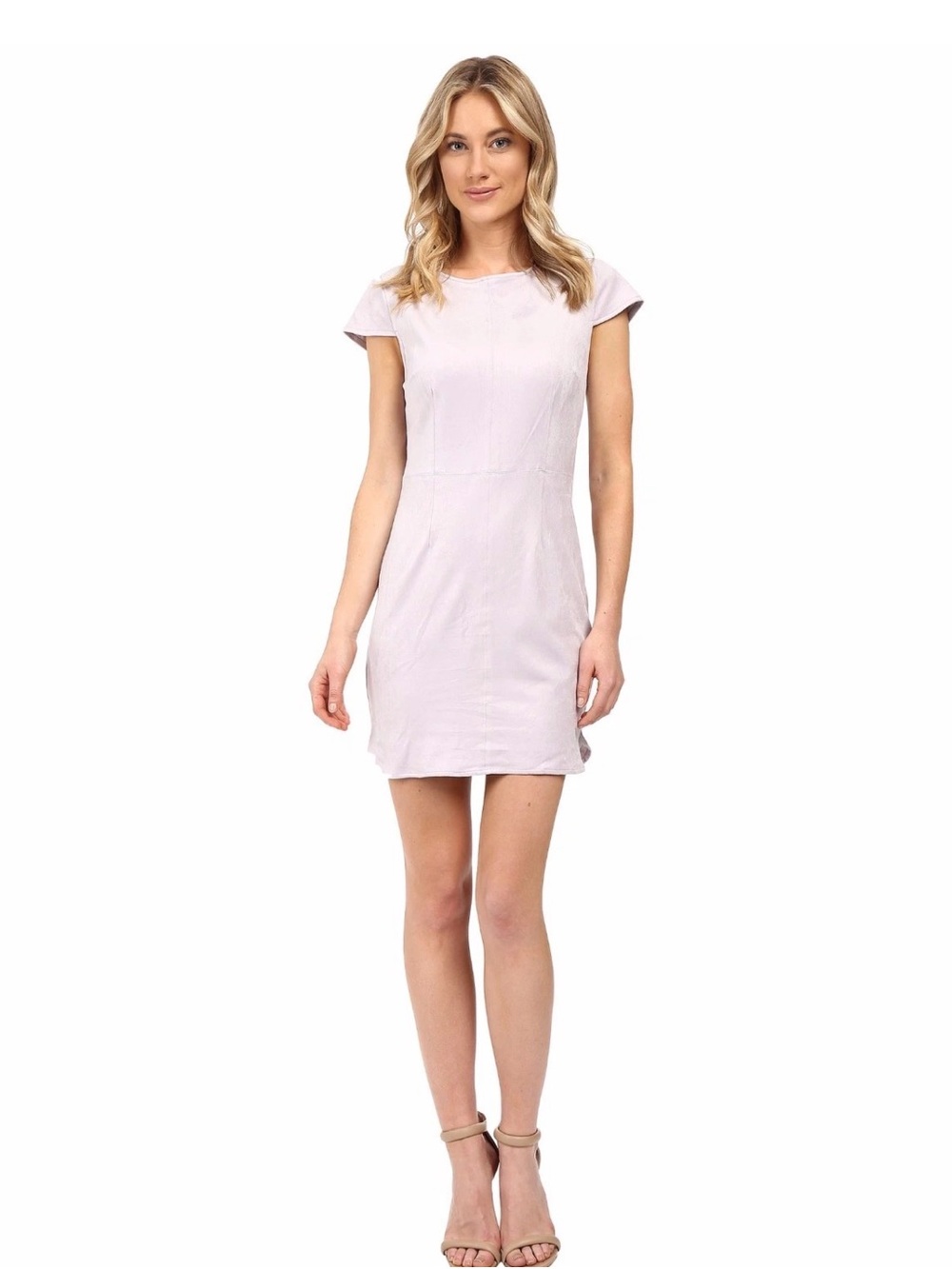 Kensie Faux Suede Mini Dress Gray Lilac Size Medium